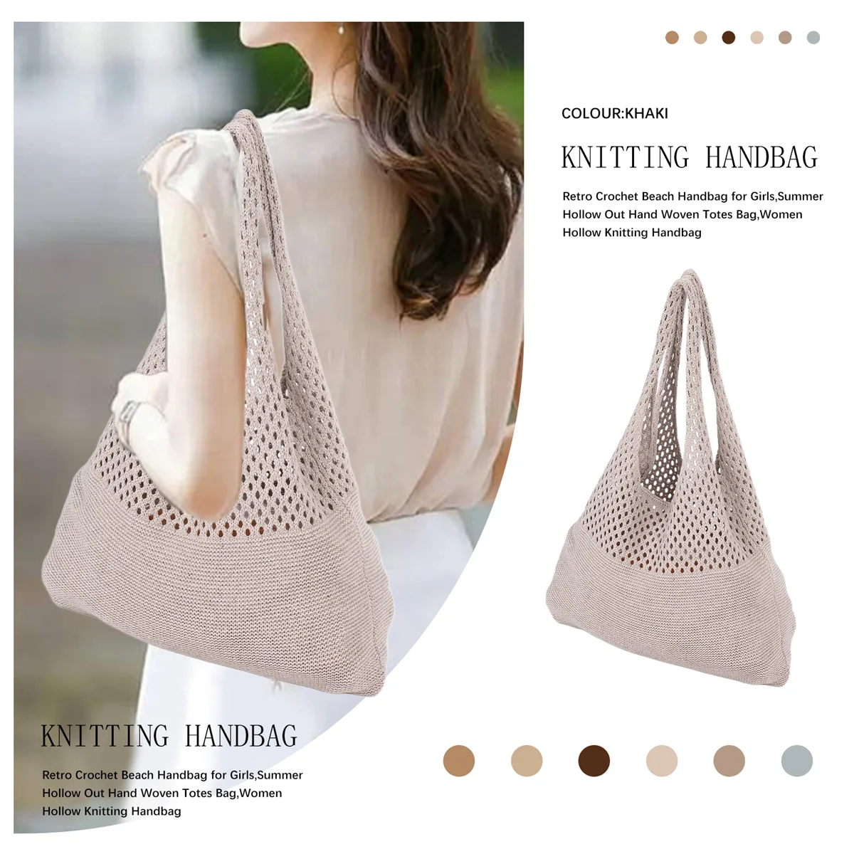 Пляжная сумка в стиле ретро, летняя полая сумка ручной работы, женская полая вязаная сумка