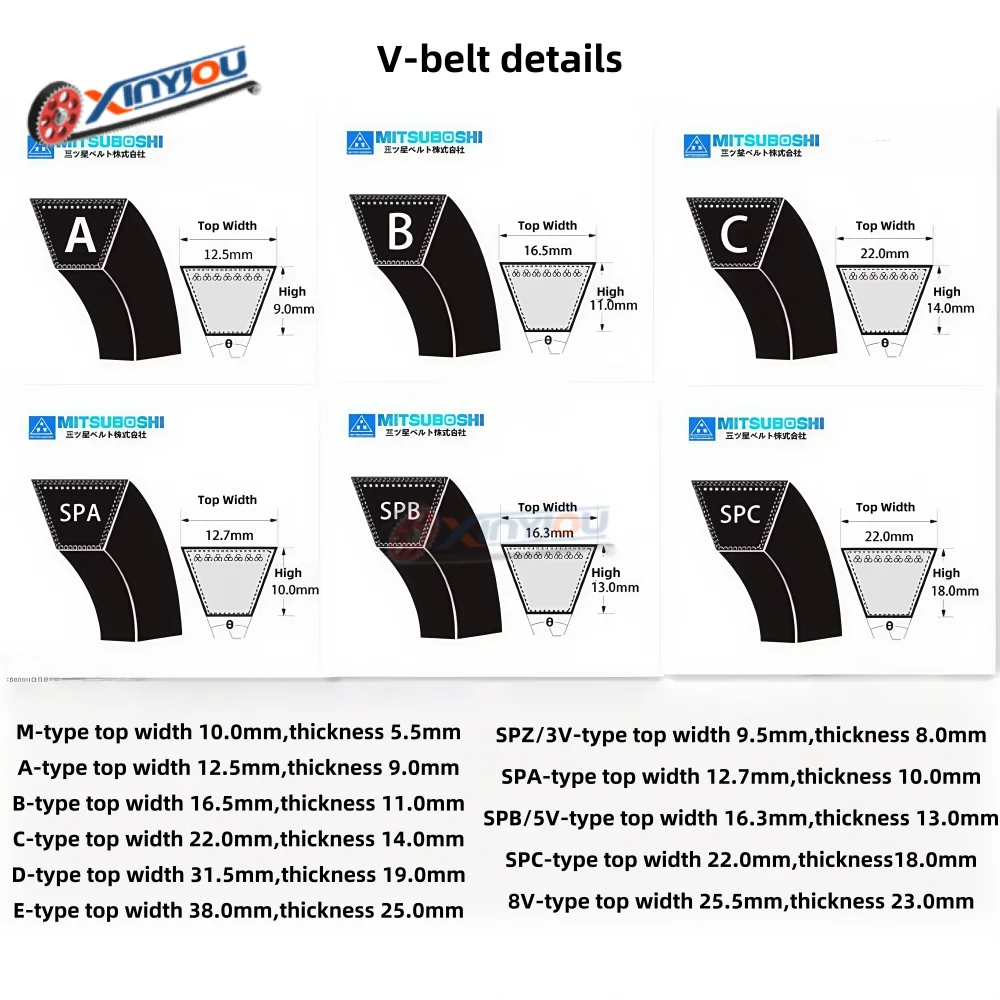 حزام MITSUBOSHI V TypeC30/31/32/33~~76/77/78/79 لنقل المعدات الصناعية والزراعية حزام على شكل حرف V في اليابان #5