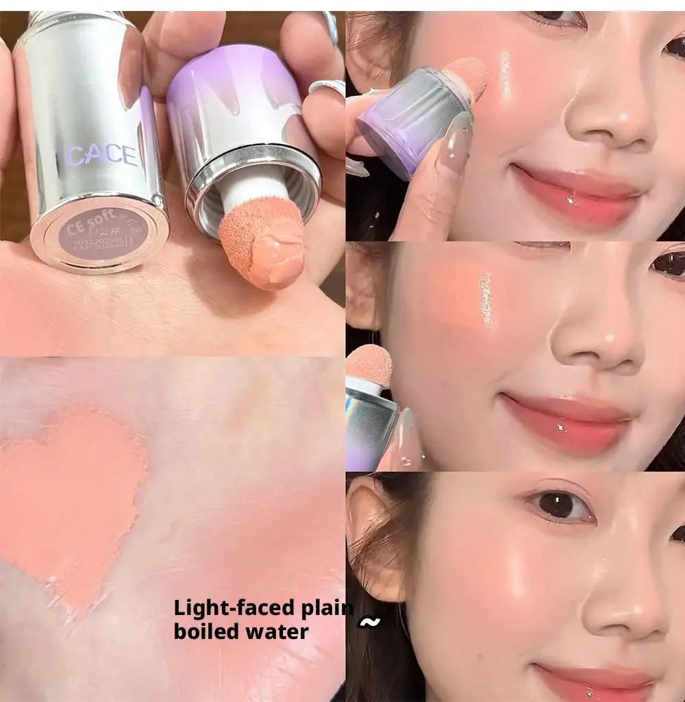 Low Saturation Matte Liquid Water Light Sensation Blusher Big Sponge Brush Head Easy To Apply Natural Blush Rouge Korean Makeup