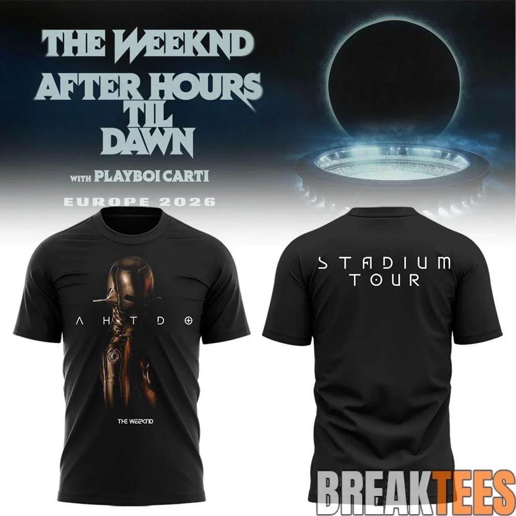 The Weeknd After Hours Til Dawn 2026 Tour Men's and Women's XO Pattern Short Sleeve Hip Hop Music Casual T-shirt
