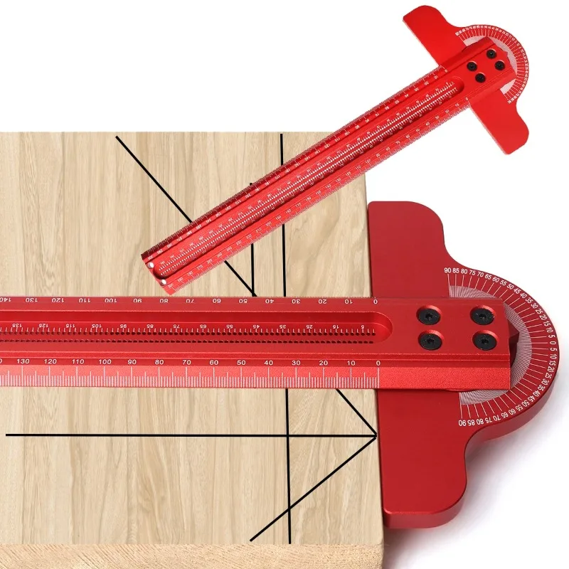 Adjustable multi angle marking ruler measuring tool, edge angle ruler 300/500mm home decoration ruler