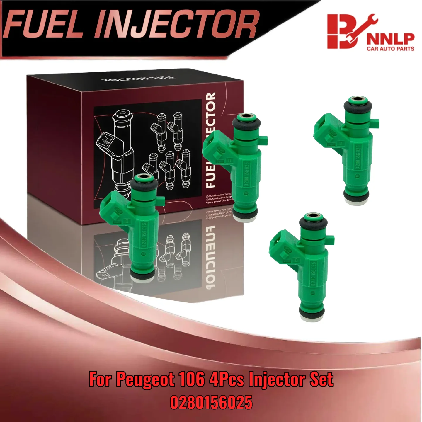 

4Pcs Injectors Set For Citroen Saxo 1.1 For Peugeot 106 1.1 0280156025