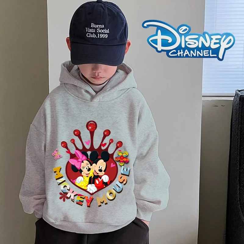 Disney Street Fashion Hoodie Boys Girls Sweatshirt Children's Sports Pullover Outdoor Kids Hooded Spring Autumn New Kawaii Tops