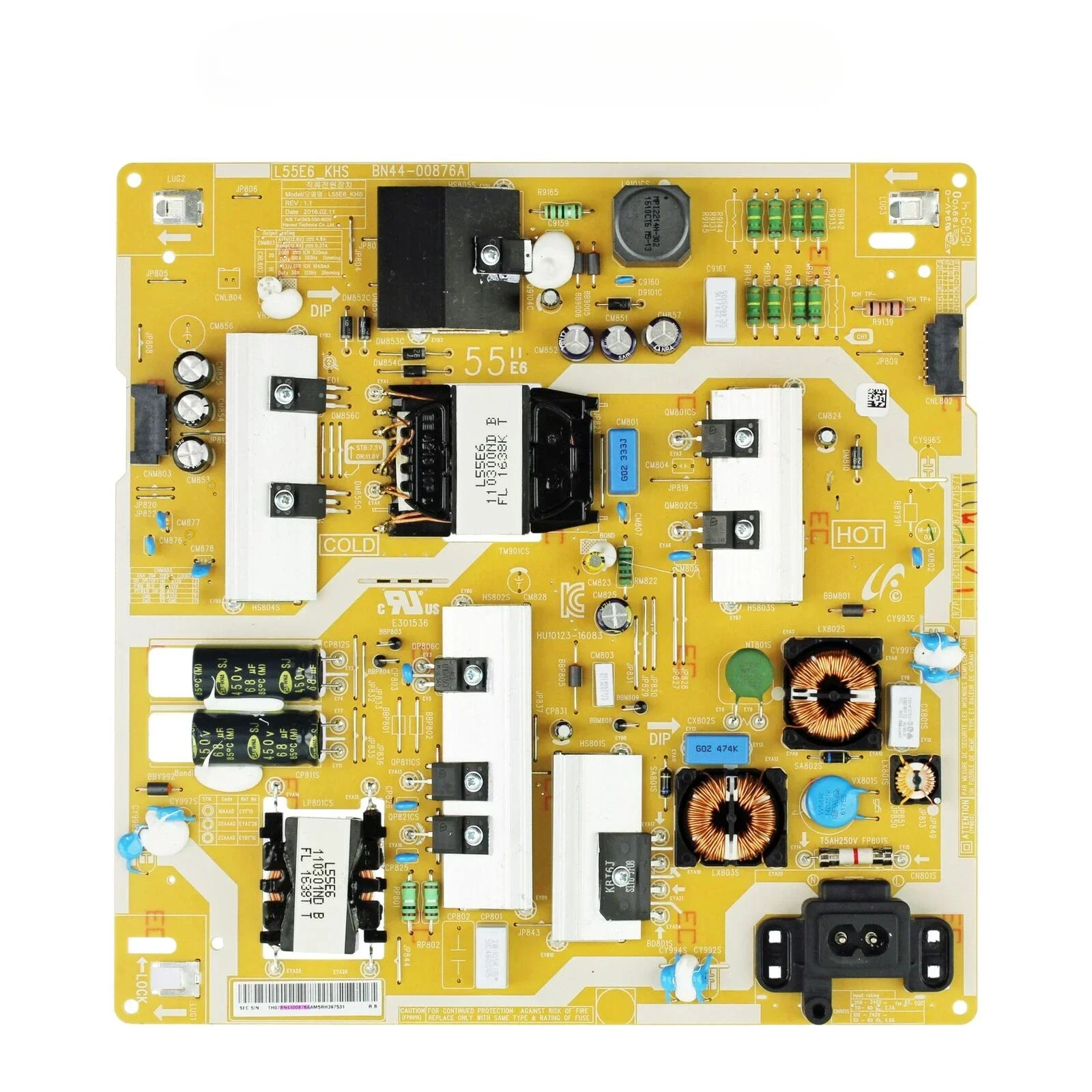 

Brand NEW BN44-00876A = BN44-00876B = BN44-00876C = BN44-00876D Power Supply Board is for UN55MU6500G UN55KU6400G UA55MU6400U TV