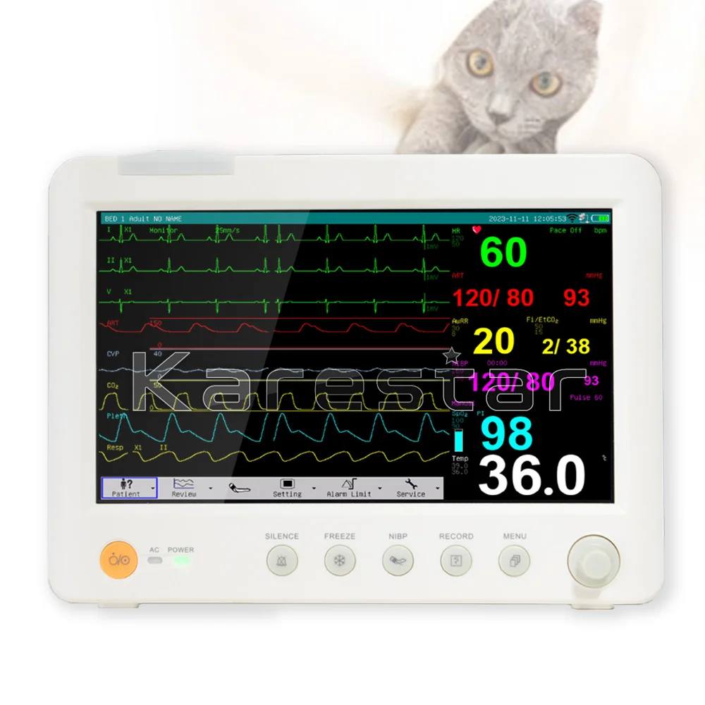 Vital Signs Monitor Electric Powered Multi-Parameter Patient Monitor for Vet Hospitals Patient Monitor