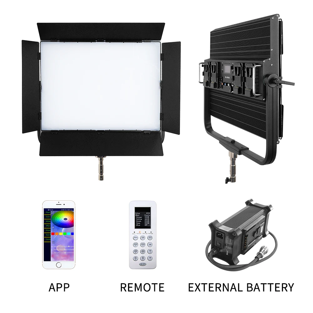 YIDOBLO Ultrathin LED Light 300W/400W/500W Pro RGBW Panel Light  with APP Control Pure Metal Photographic Studio Video Light