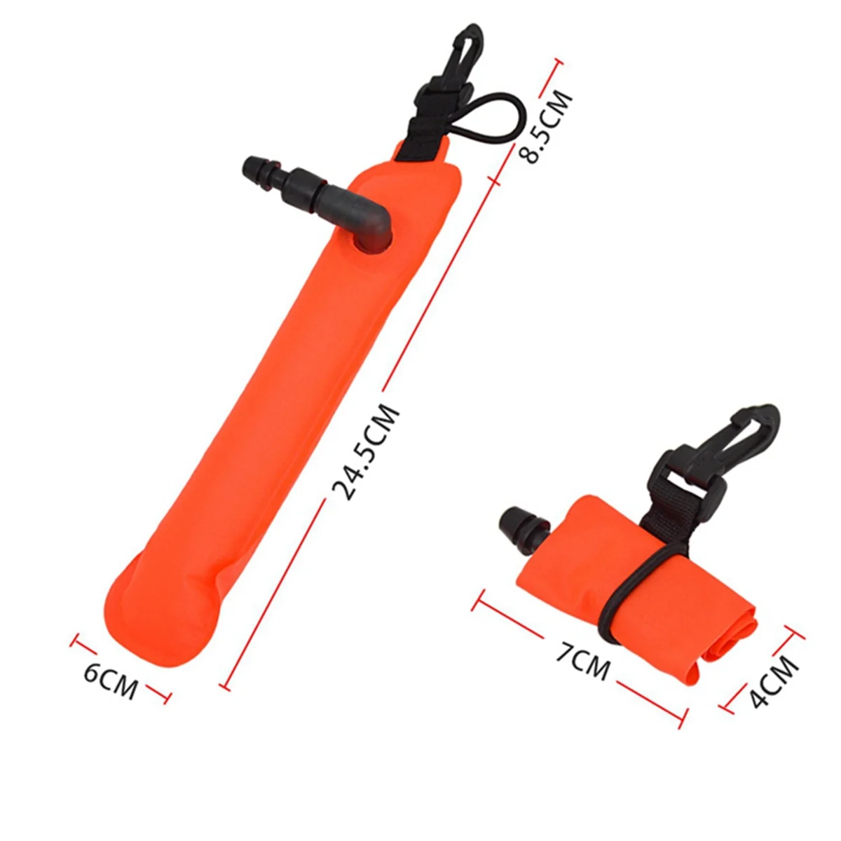 Scuba Diving Mini Diving SMB Pendant Inflatable Safety Sausage Signal Tube Surface Buoy for Diving Enthusiasts Rose Red