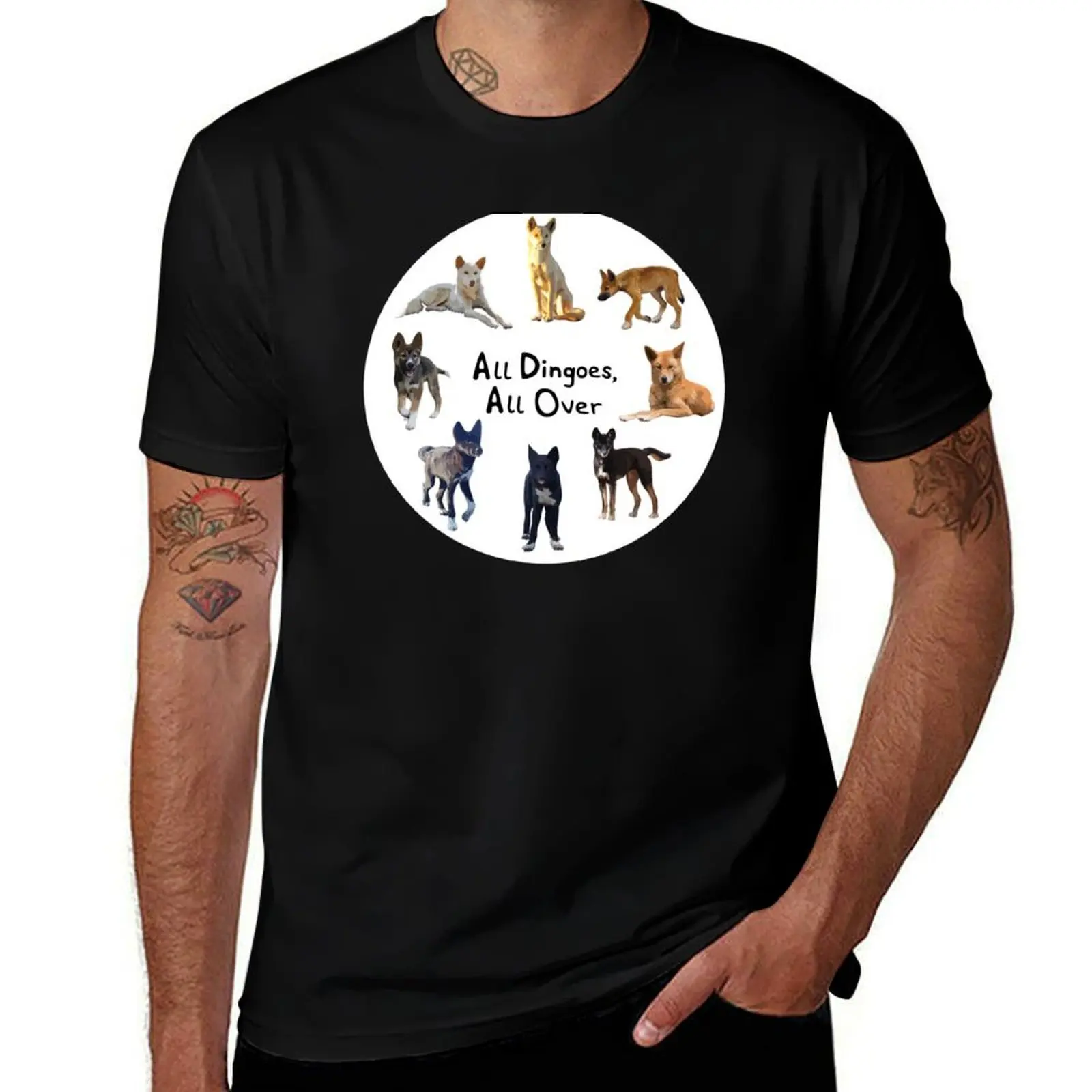 All the colours of Australian dingoes T-Shirt Casual All Match Tee Shirt for Men