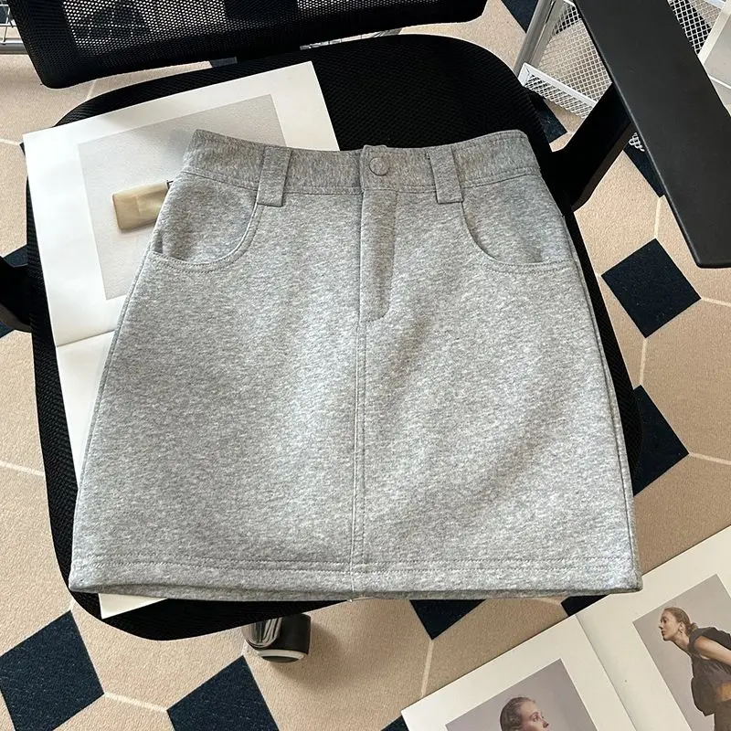 Women's Autumn and Summer New Casual Sweatshirt Skirt Stretch A-line Skirt