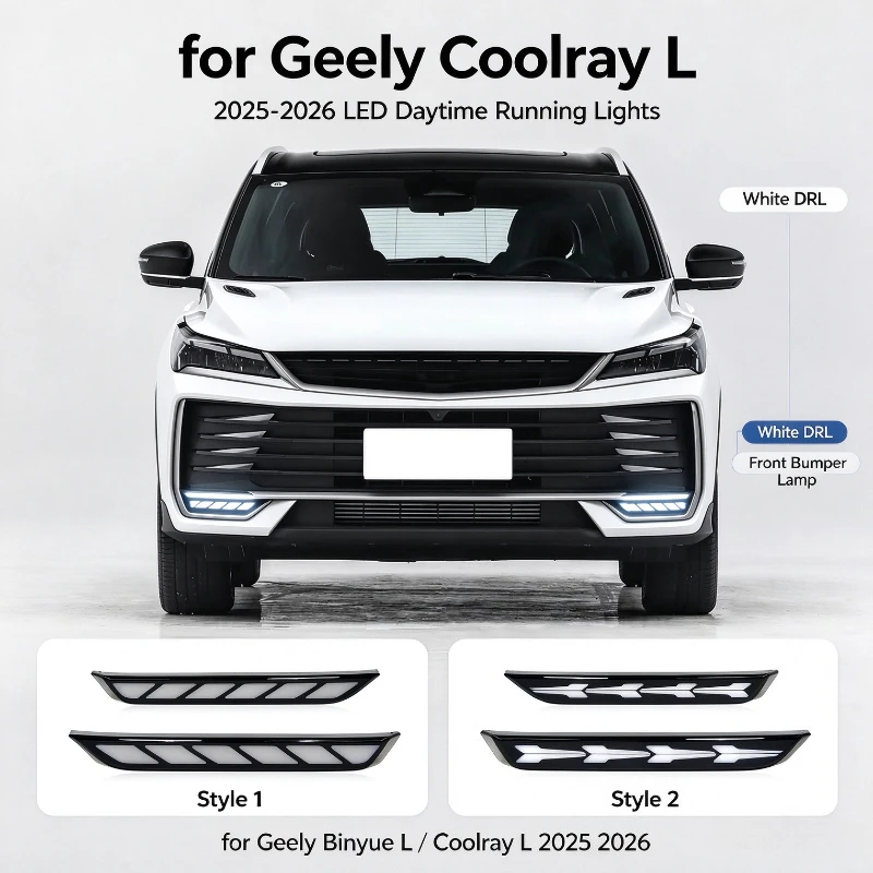 Led Daytime Running Light Dymanic Turn Signal Front Fog Lamp Modified DRL For Geely Coolray L / Binyue L / Proton X50 2025-2026
