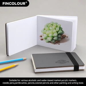 Finecolour Mini Square Cat Air Jurnal Menggambar Sketsa Sketsa 80*100mm 200G / 26 Halaman Buku Cat Airtravel Seni Lukisan 10 buku sketsa cat air penjualan terbaik - №
