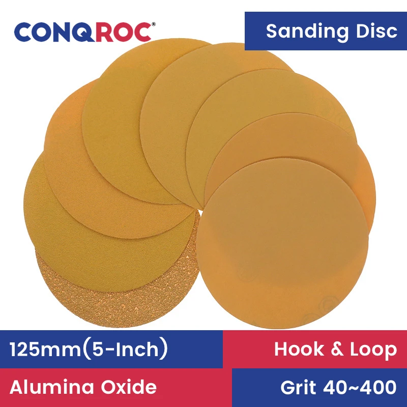 

Sanding Discs 125mm High Grade Aluminum Oxide Dry Sandpapers Hook and Loop 25-Piece Grit-40~400 for Car Paint or Wood Sanding