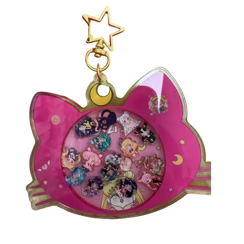 Japanese Sailor Moon Anime Merchandise Creativity Cute Acrylic Rocking Fun Keychain Backpack Zipper Decoration Holiday Gift view 2