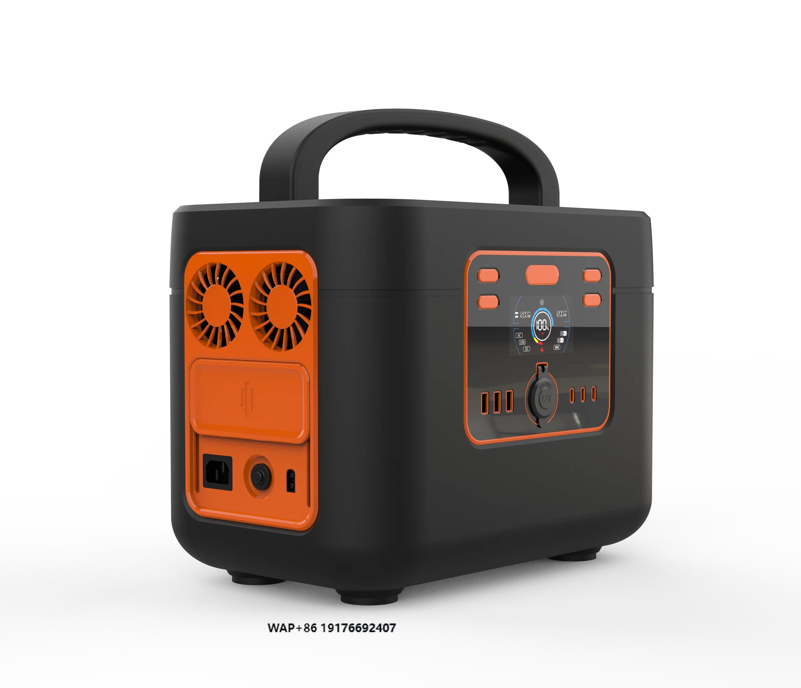 Outdoor Portable 1200W Power Station Camping Solar Generator AC USB EU Plug  Controller Rechargeable Lithium Energy Battery