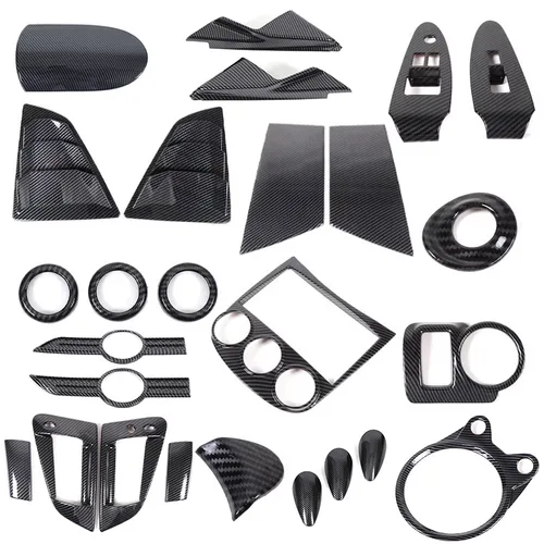 Imagen 1 del producto Fibra de carbono ABS para Nissan 370Z Z34 2009-2020, cubierta de Panel de consola central de coche, pegatina, accesorios de modificación de decoración de coche