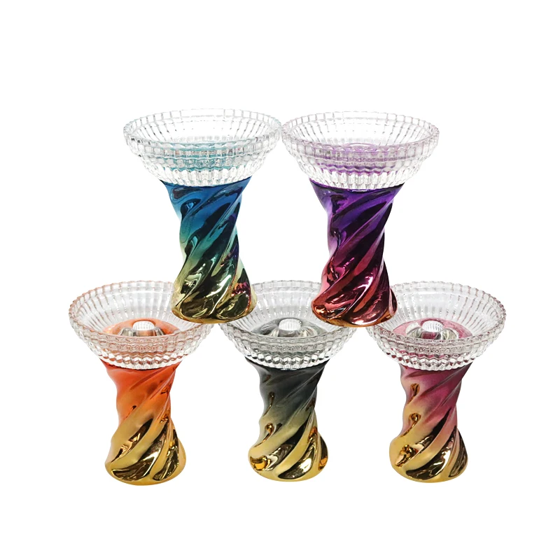 1PC Crystal Bowl Narguile Chicha Cachimbas Phunnel Colorful Bowl Tobacco Single Hole Shisha Smoking Accessories Gadget Tools