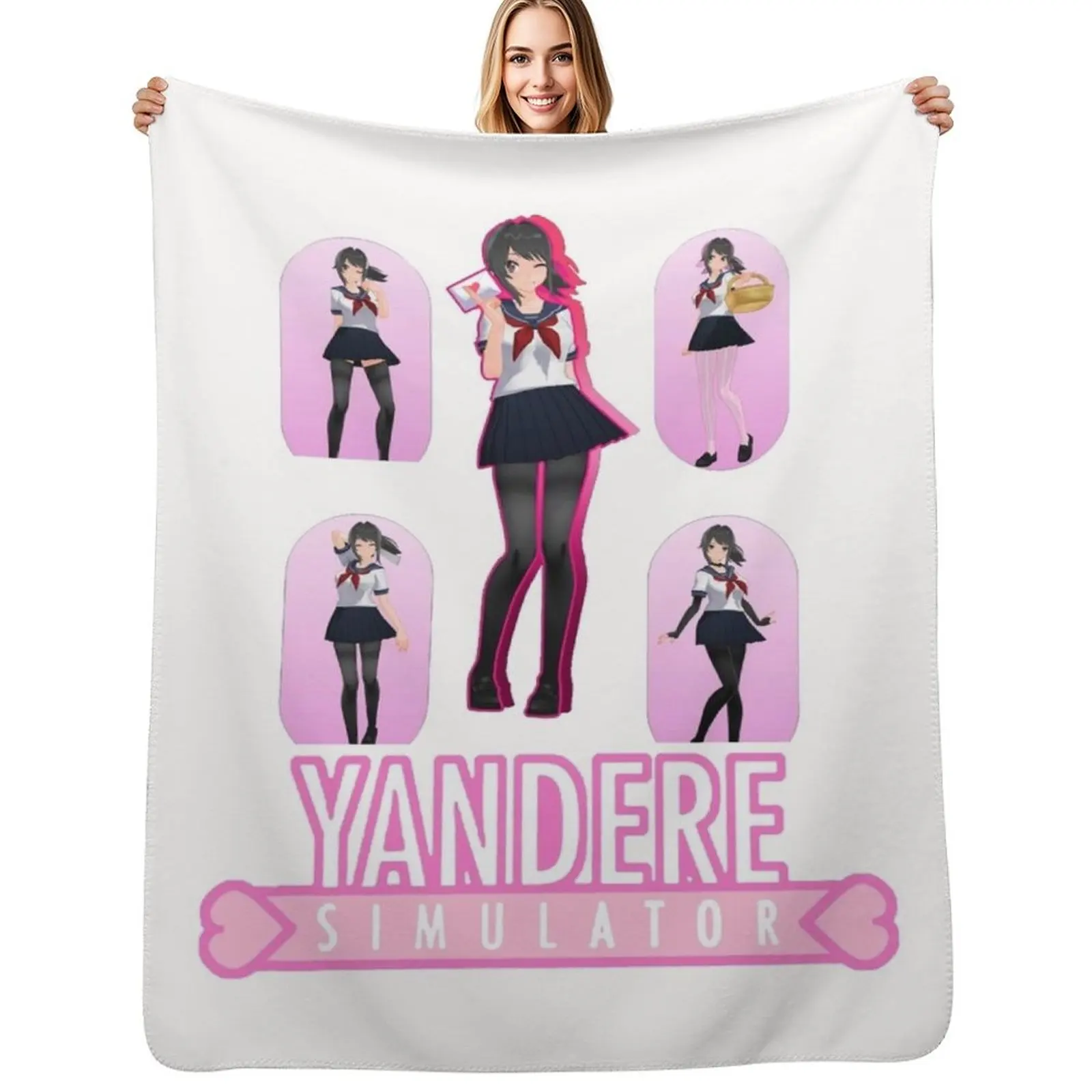 yandere simulator-yandere sim-yandere simulator yandere simulator Throw Blanket Sofa Furry Sofas Sleeping Bag Softest Blankets