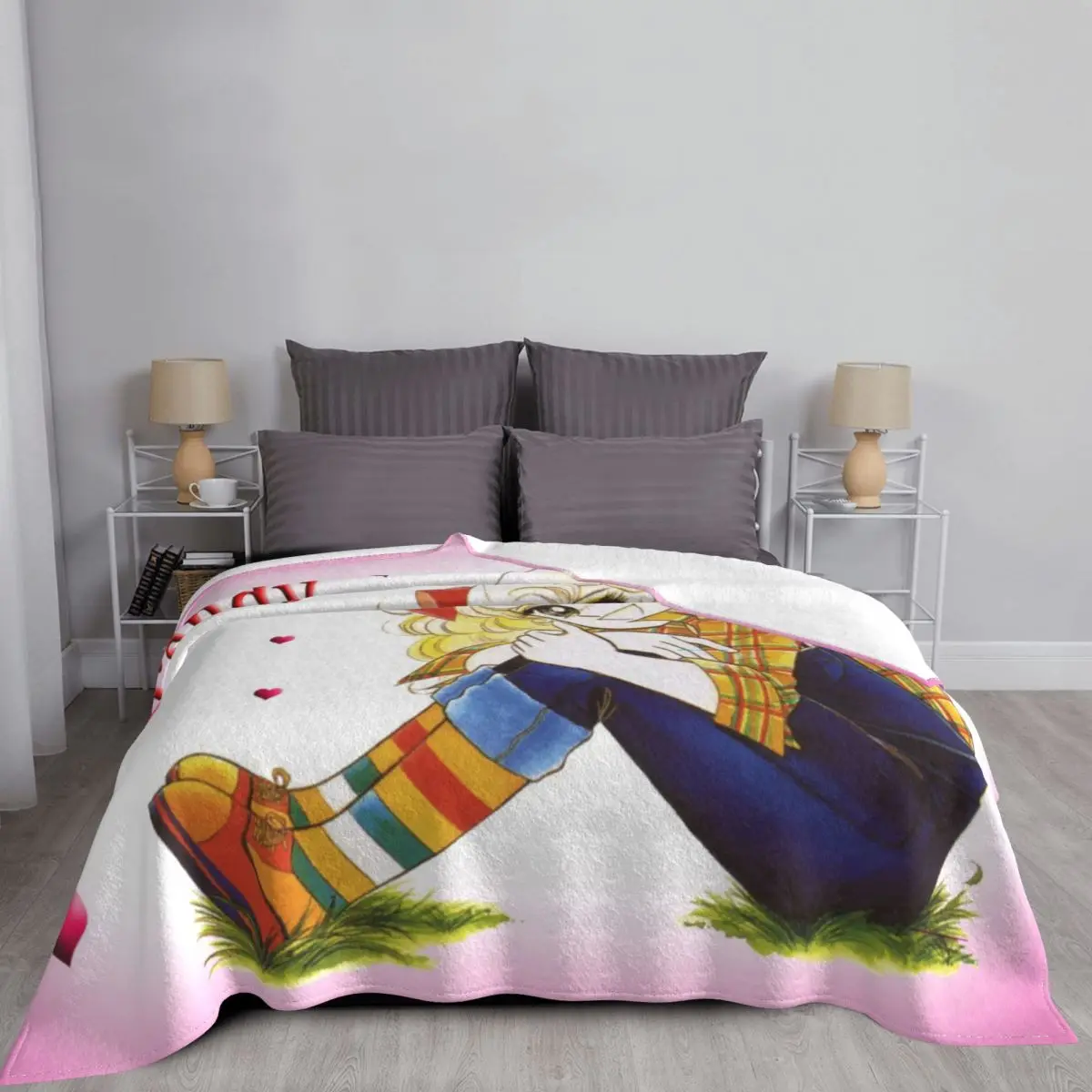 Candy Candy Anime Candy Heart Portable Warm Throw Blankets for Bedding Travel