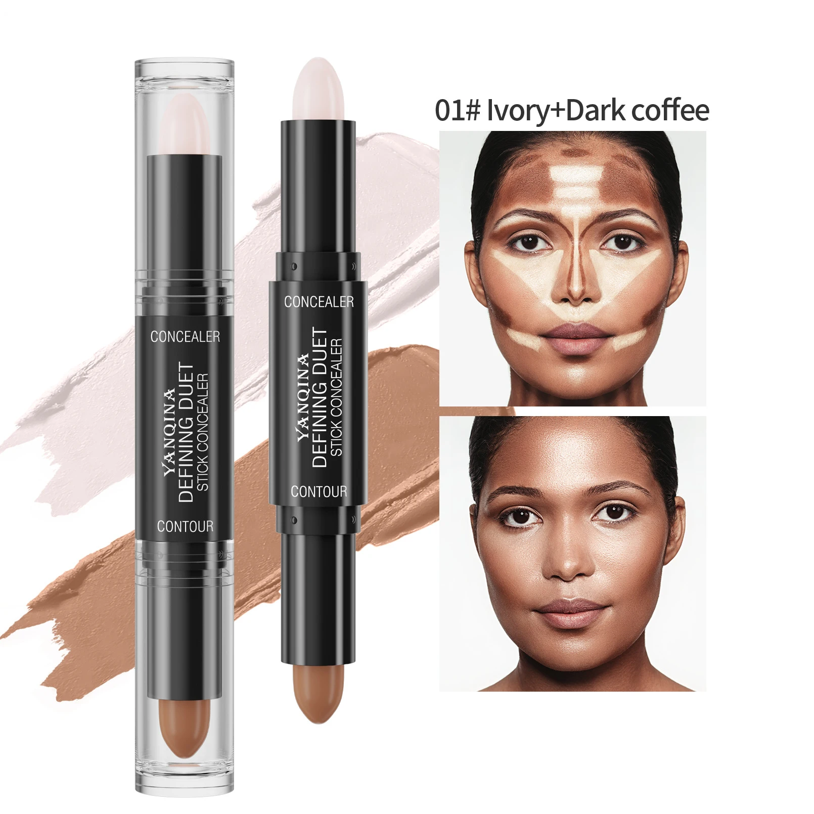 Fondotinta evidenziatore Stick Dual Head Face Concealer Pen Face Contour naso Shadow abbellimento e correttore schiarente