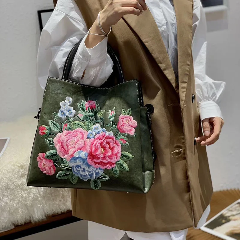 Luxury Women Handbag 2024 New Chinese Style Embroidered Women Shoulder Bags High Quality Embossed Crossbody Bag Ladies