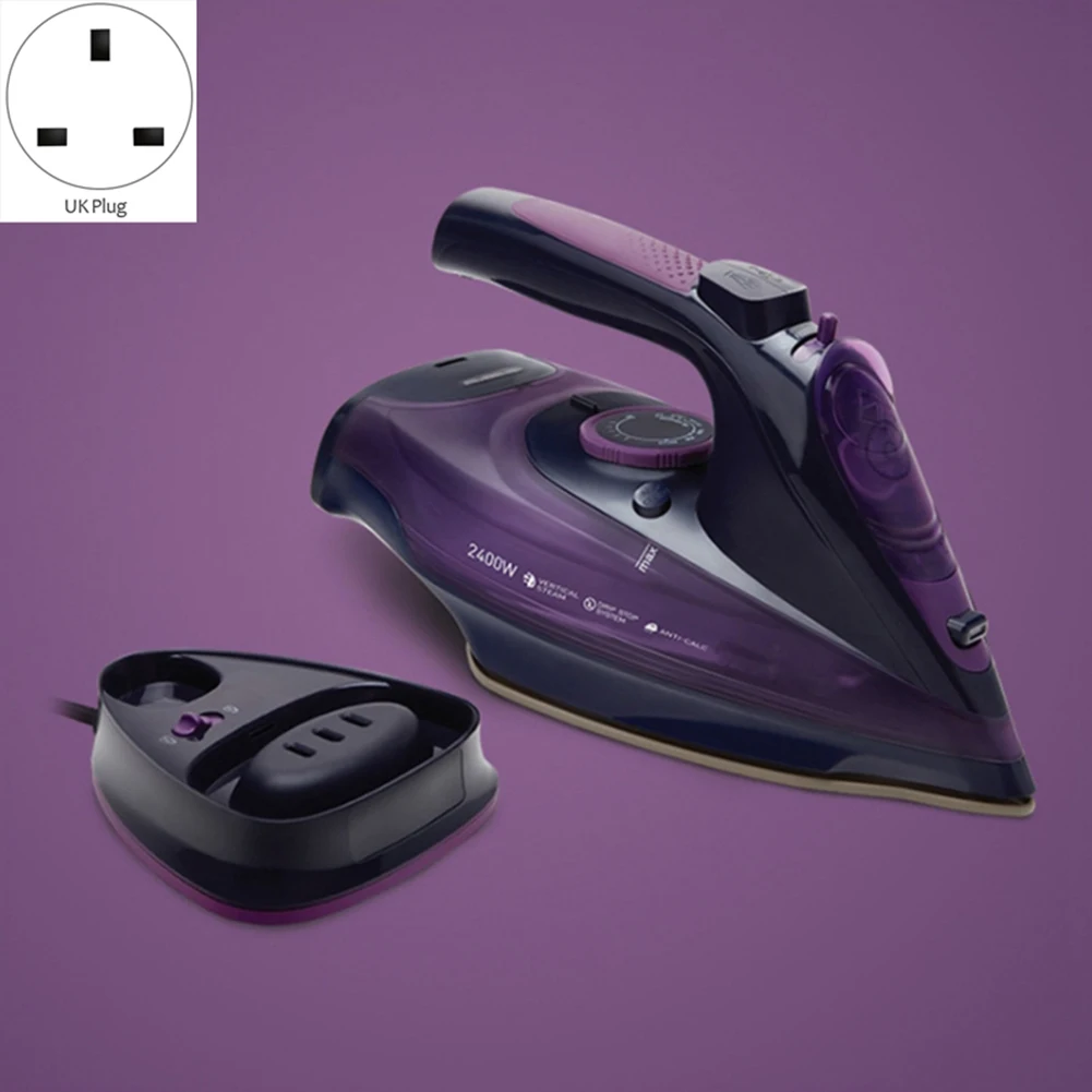 SOKANY Steam Iron 5 Speed Adjust Cordless Charging Portable Clothes Ironing Steamer Ceramic Soleplate,Purple UK Plug