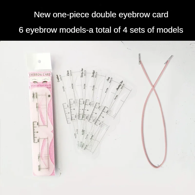 Reusable Eyebrow Shaper DIY 6PCS Set Soft Ruler Brow Definer Eyebrow Stamp Card Soft Ruler Stencil Shaping Makeup Tool