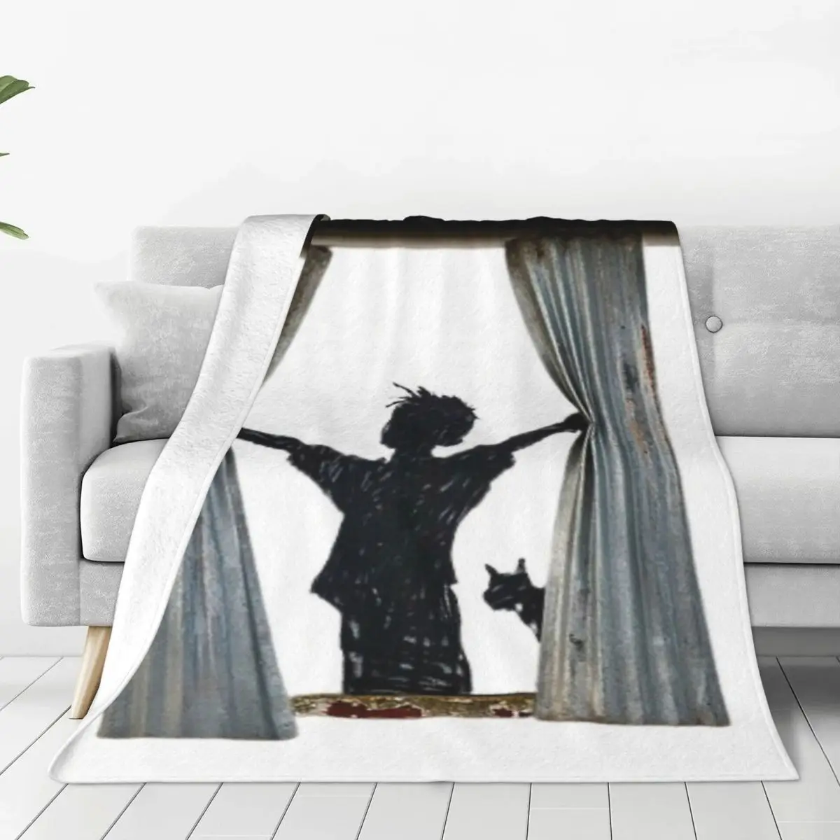 Banksy Boy - Opens The Curtain Four Seasons Universal Blanket Campsites Can Be Laid Father's Day Gift