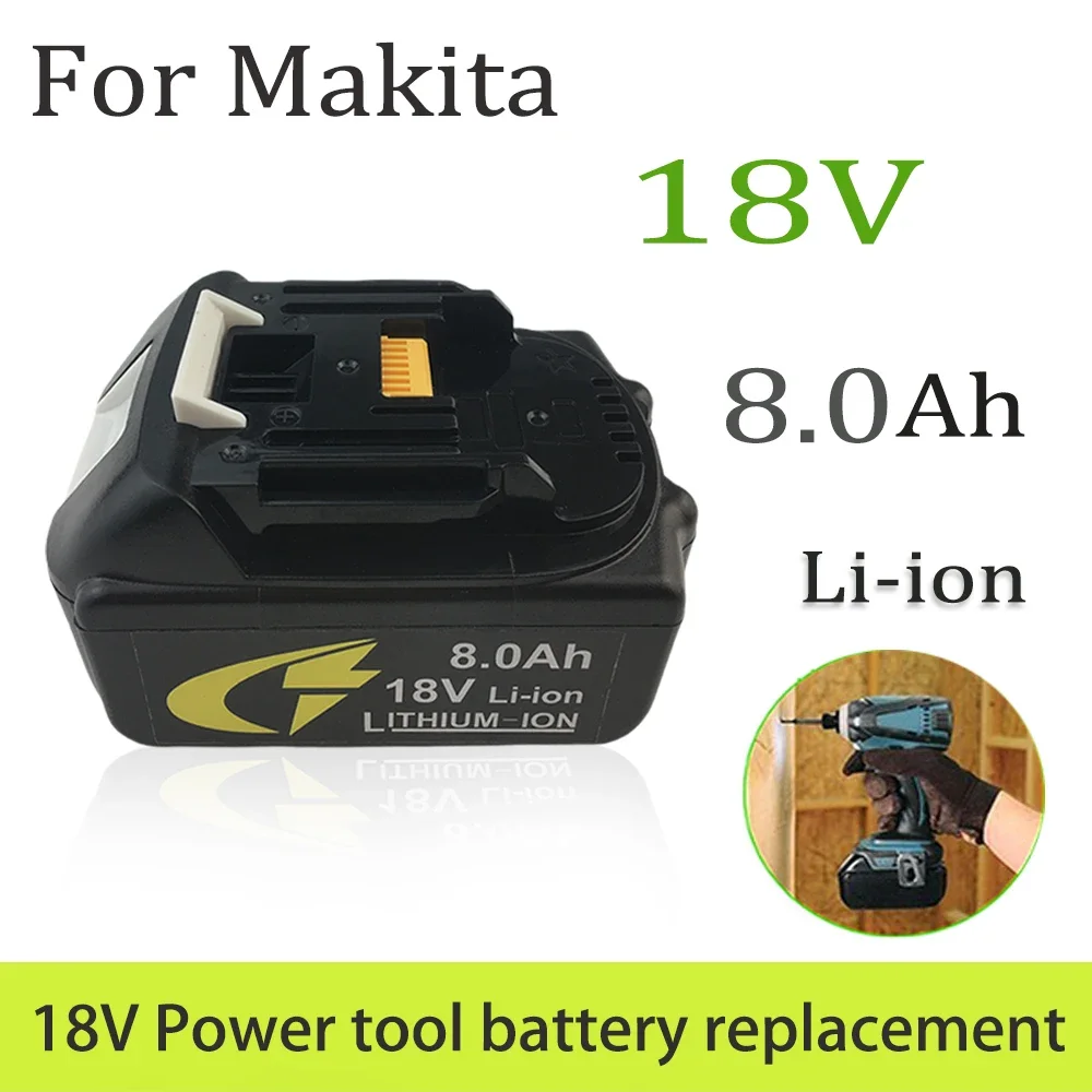 

18V 8.0Ah For Makita LED Light Display Li-ion Battery BL1860 BL1830 BL1850 BL1860B Drill Replacement