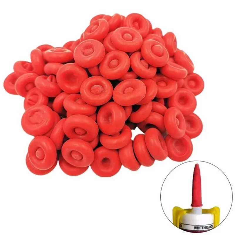 20Pcs Caulking Gun Nozzles Cap Red Caulk Saving Cap Caulk Sealer Saver Open Caulking Tube For Sealing And Preserving