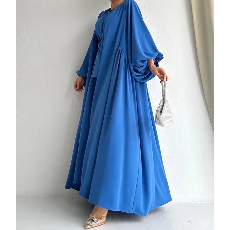 Women's fashion new Muslim suit skirt strap waist loose coat long