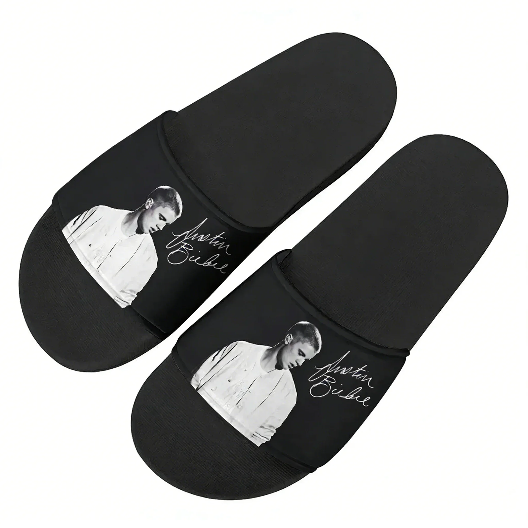 

Justin Bieber Sandals Home Slippers Water Shoes Men Women Teenagers Sandal Bathroom Beach Pool Custom Made Slipper
