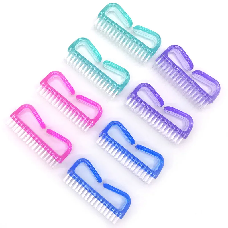 Brosse à ongles en acrylique Transparent de haute qualité, outil de manucure, nettoyage de la poussière, accessoires de stylisme ongulaire, 20 pièces/lot