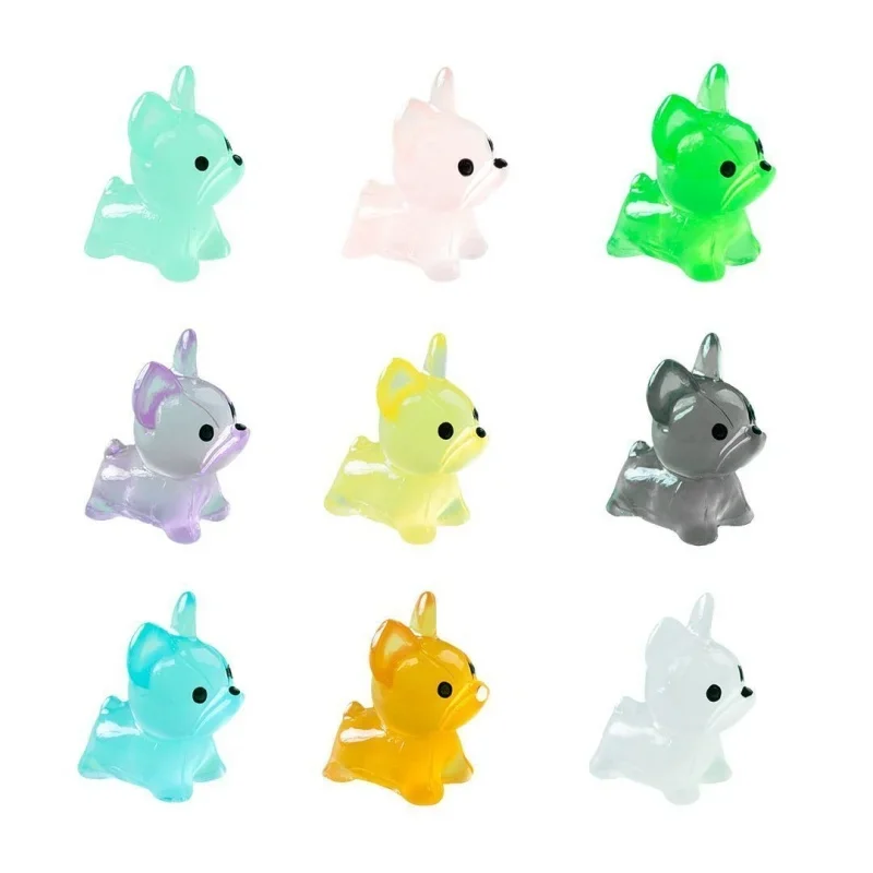 30 Uds Mini accesorios luminosos para cachorros, juguete encantador para cachorros que brilla en la noche, miniaturas de jardín de hadas, decoración de escritorio para perros, regalo