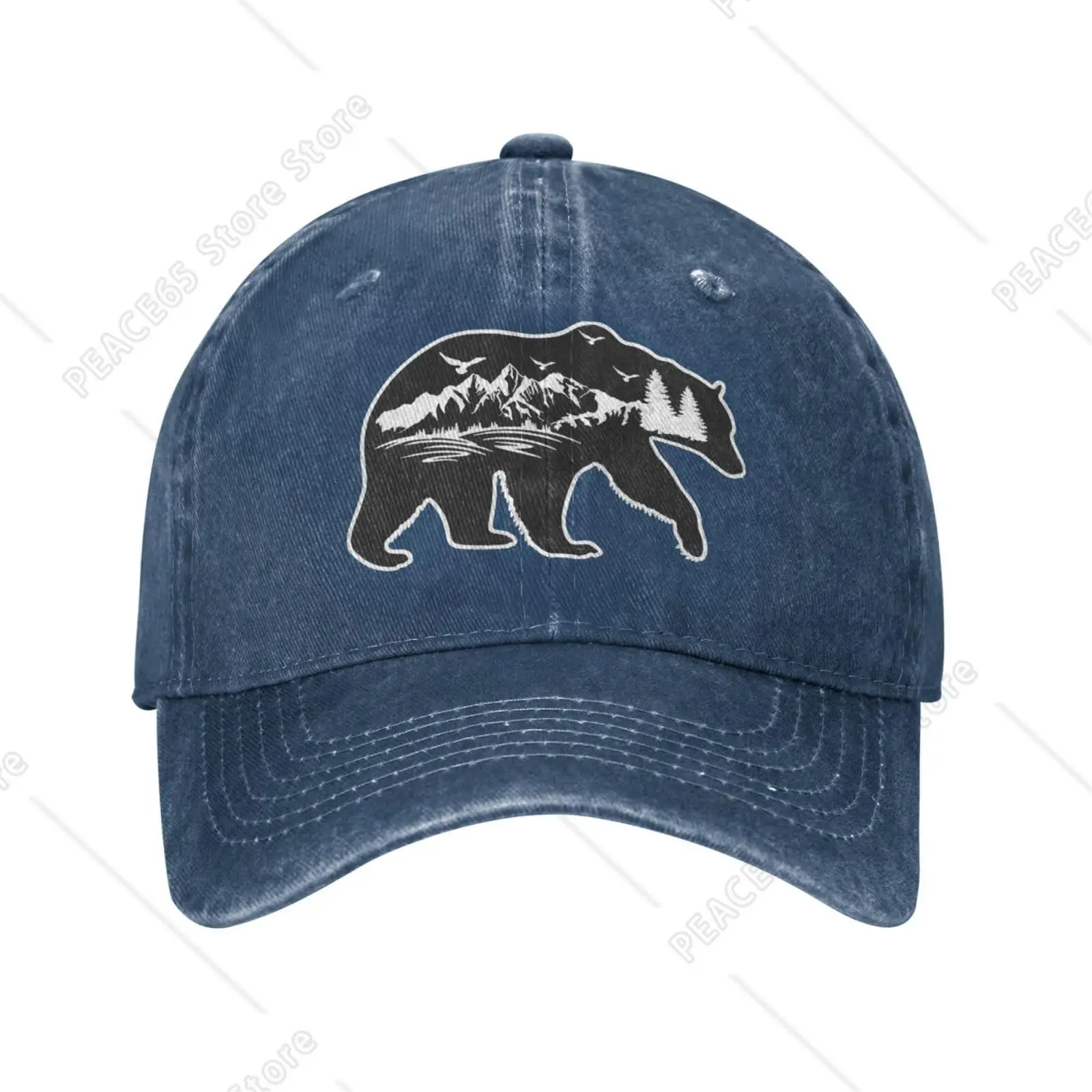 

Bear Mountain Baseball Cap for Men and Women Vintage Adjustable Dad Hat Washed Cotton Outdoors Hat