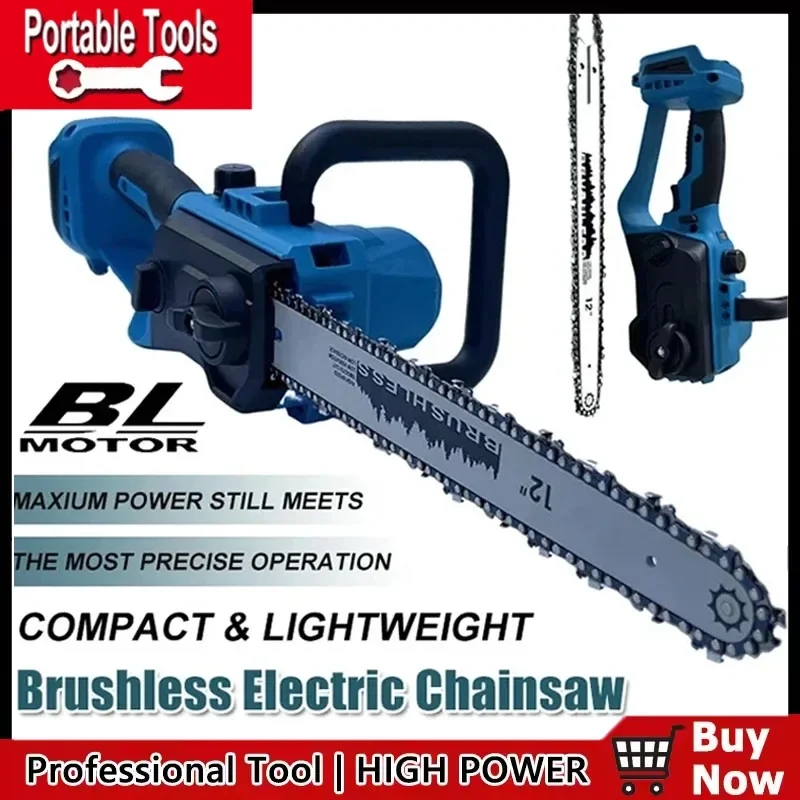 

Fit Makita Brushless Chainsaw 12 Inch with Auto Oiler Cordless Electric Saw for Tree Cutting & Logging Wood Cutting