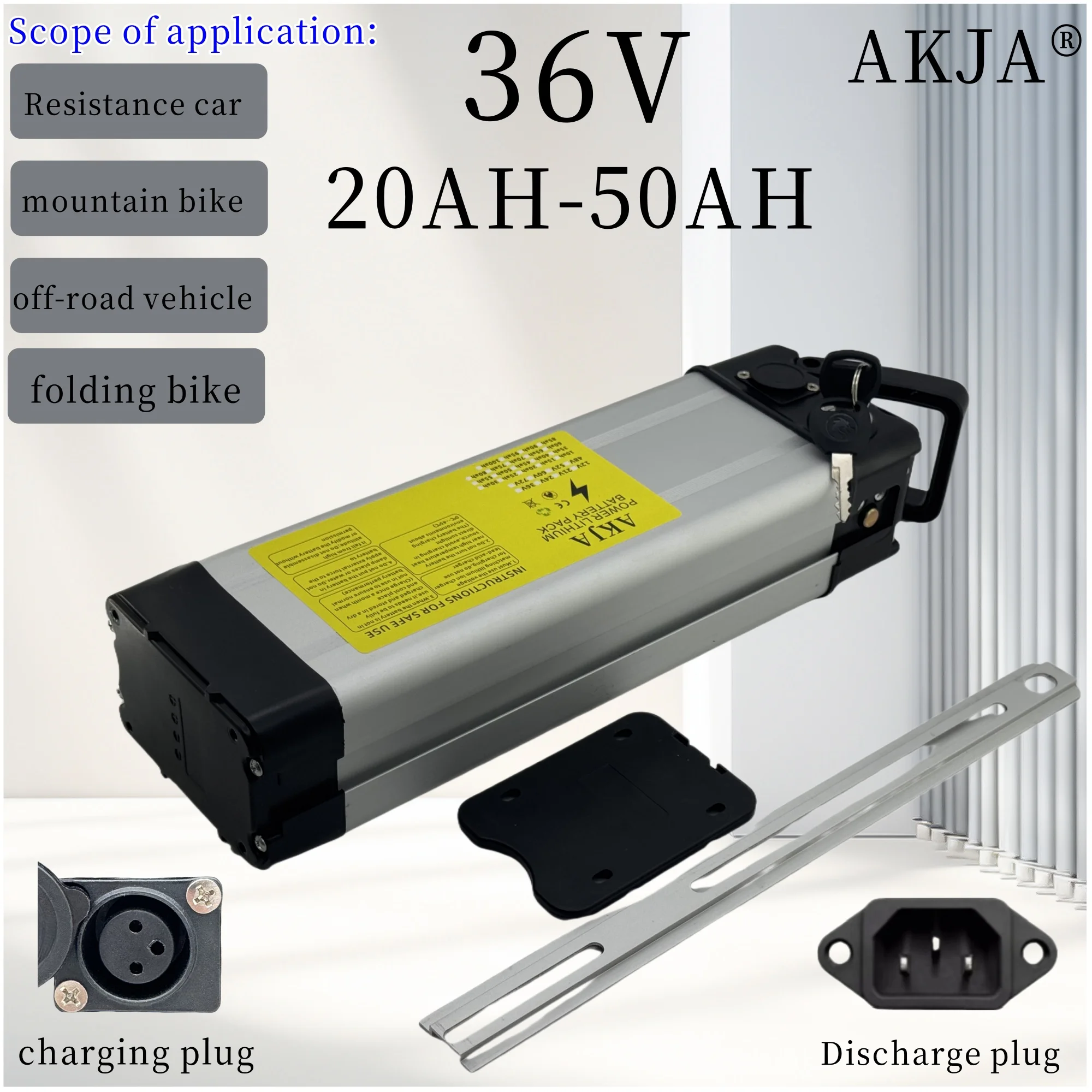 

Air transportation, power assisted bicycle 18650 lithium battery 36V 50AH, suitable for Silverfish motors below 500W-2000W