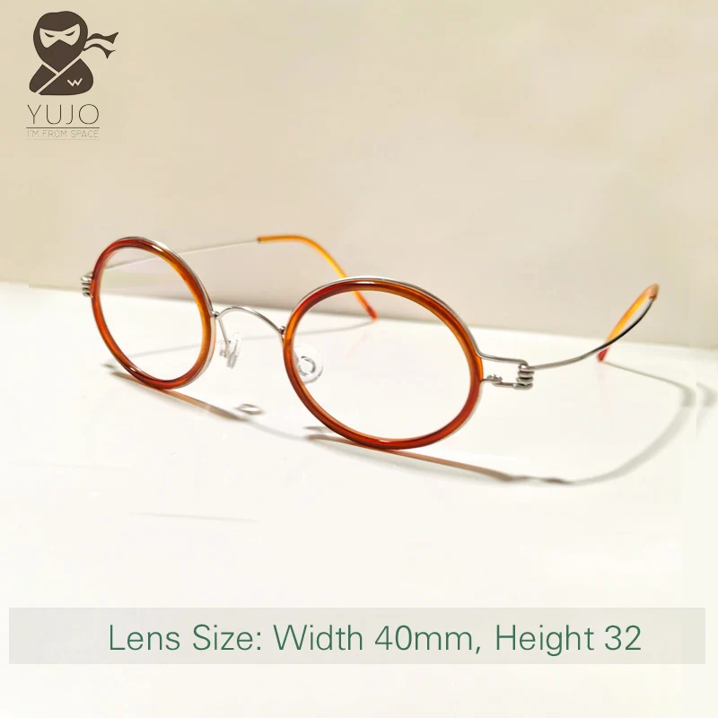 Retro oval anti blue light prescription reading glasses vintage screw free metal+acetate fiber presbyopia eyeglass