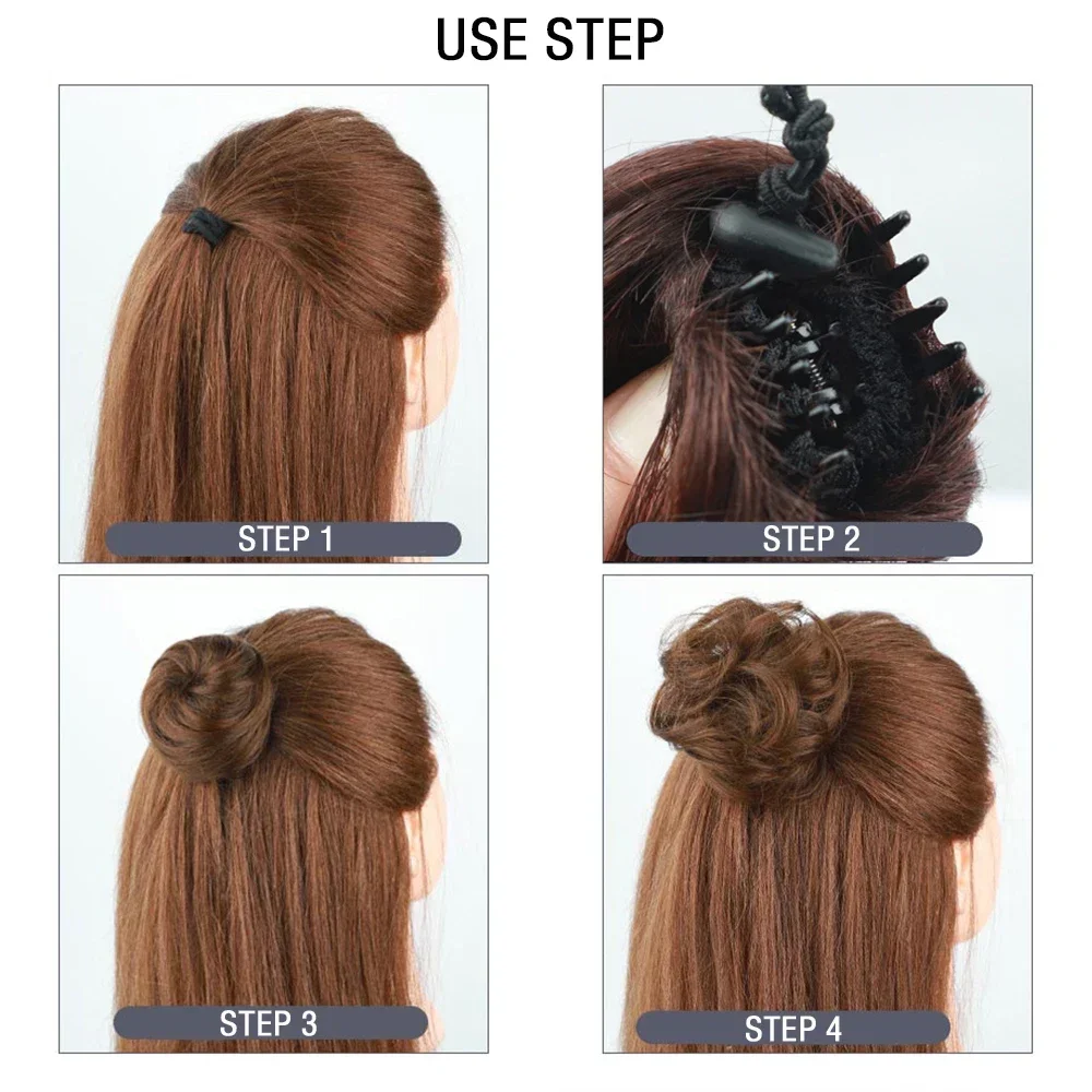 1Pc Claw Style Bun Hair Accessories Curly Hairs Bun Hair Accessories Hair Extensions For Women Lengthening Wig Rubber