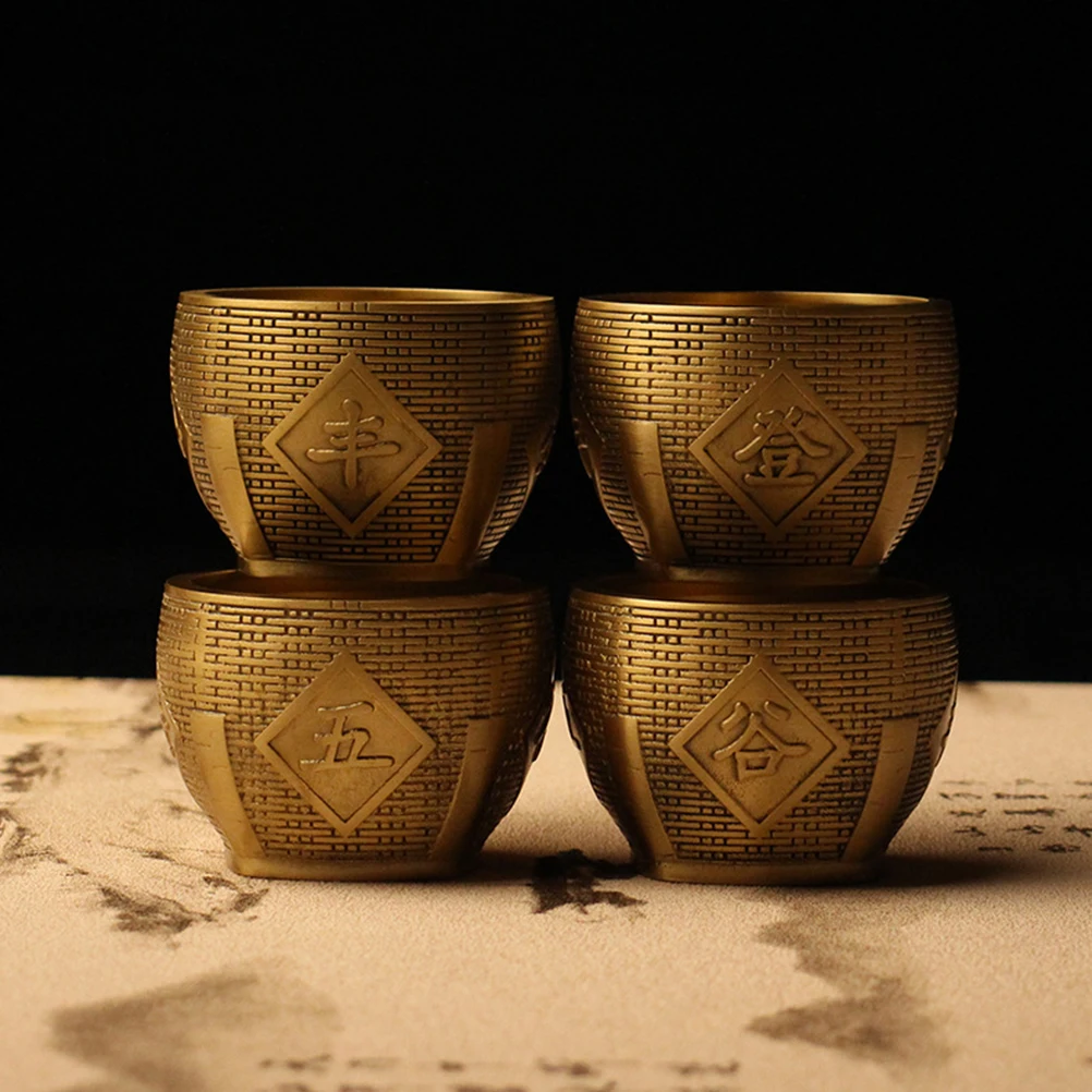 

Mini Brass Granary Bowl Ornament For Home Decor Desktop Collection Fine Craftsmanship Prosperity Statue Treasure Basin