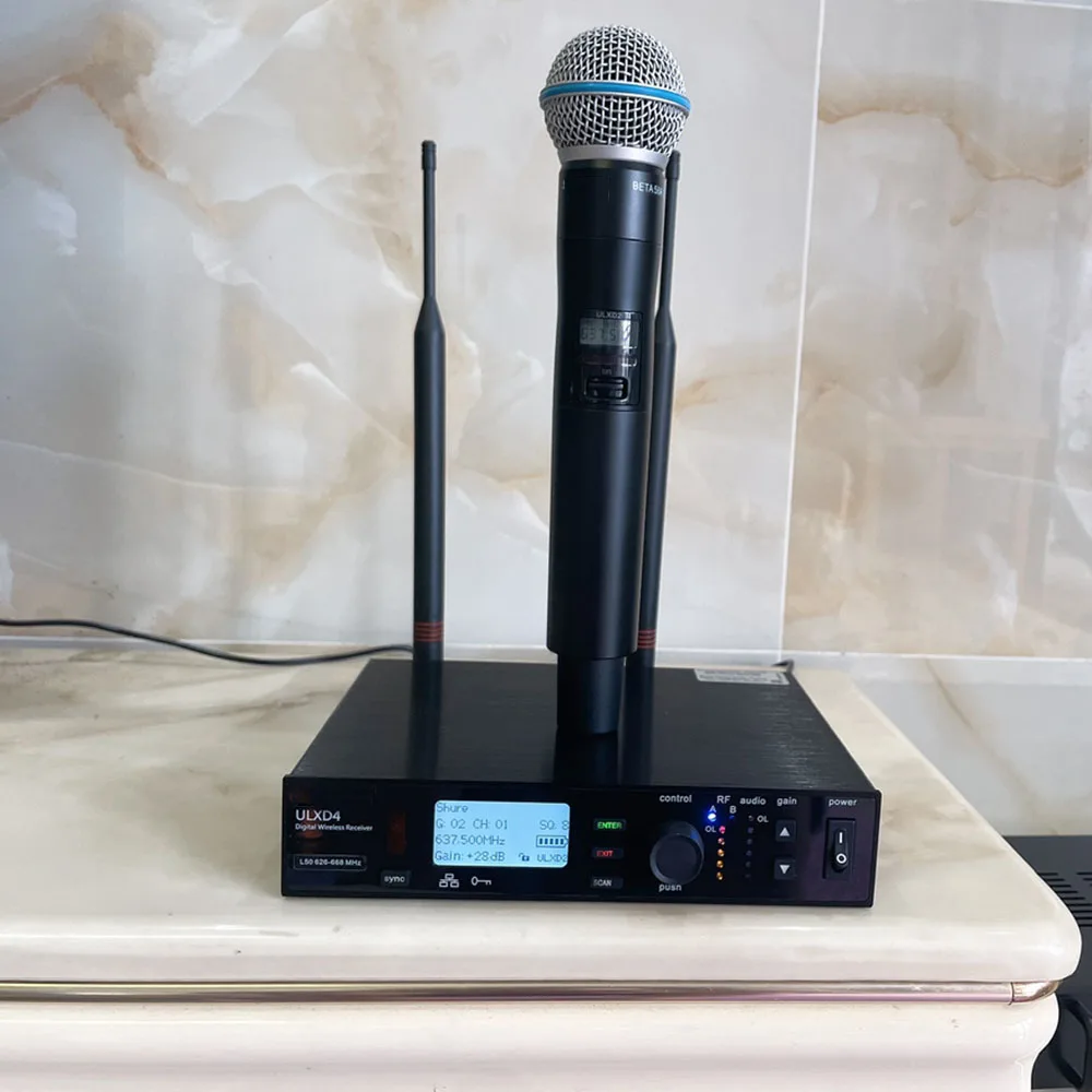 ULXD4 /BETA58A Professional Wireless Microphone System for Stage Performance Frequency 579-590/628-689/800-820MHz