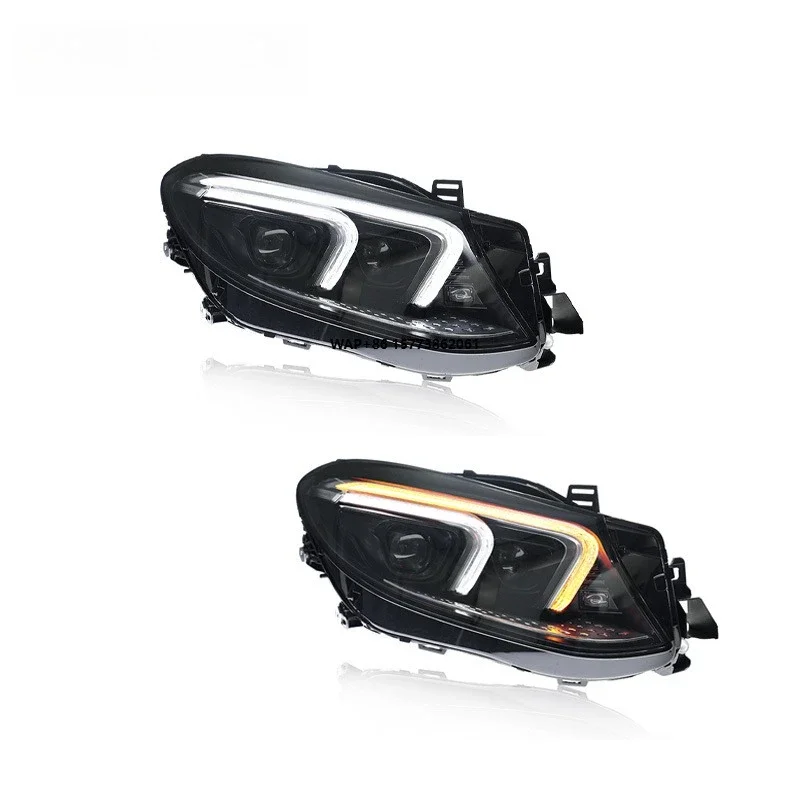 

1 Unit for 15-19 GLE Headlight Assembly W166 Modified LED Daytime Running Light Flow Light Lens