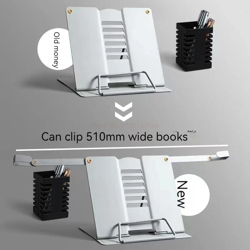 Portable Book Stopper Reading Stand Book Holder Metal Adjustable Student Book Stand Foldable Children Writing Bracket Office Use