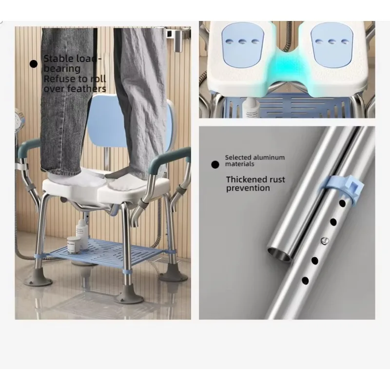 Wall Mounted Shower Folding Chair, Fold Down Bath Seat Safety, 350lb Shower Stool Collapsible for Senior Elderly Adults Disabled