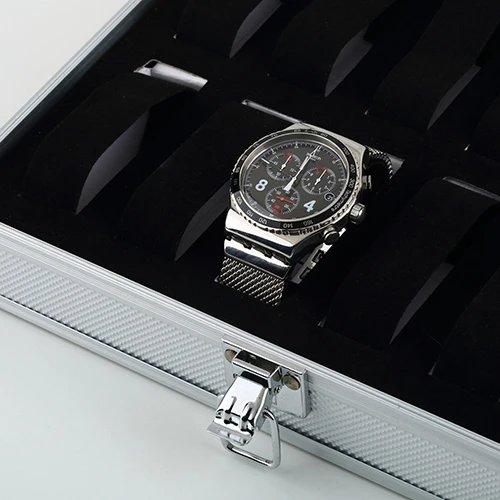 High Quality  6/12 Grid Slots Wrist Watch Box Metal Case Display Storage Holder Organizer Watch Case Jewelry Dispay Watch Box