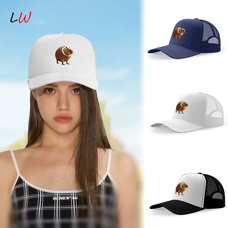 

Capybara Casual Baseball Cap Hiking Fishing Trucker Hat Summer Men Women Breathable Print Sun Hat Wholesale