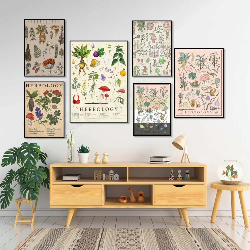 Herbal Poster, Plant Magic Poster, Herbal Plant Poster Home Decor Wall Art Poster Love Gardening Ideal Gift