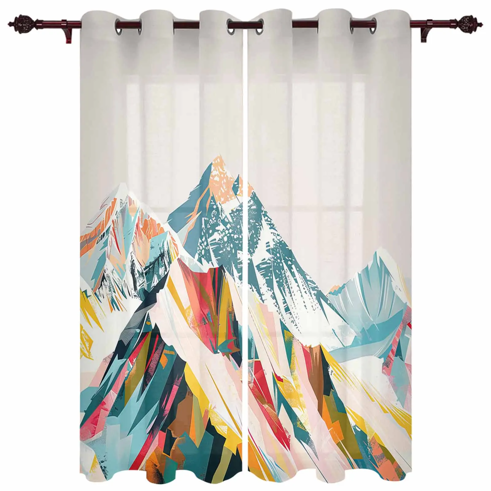 

Abstract Oil Painting Mountain Illustration Modern Curtains for Living Room Home Decoration Hotel Drapes Window Treatments