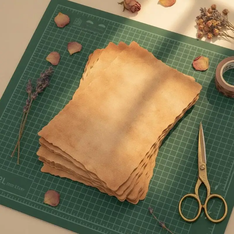 20 Pcs Vintage Writing Letter Paper, Old Romantic Brown Style Paper, For Handwriting Letters Scrapbooking & Paper Collection