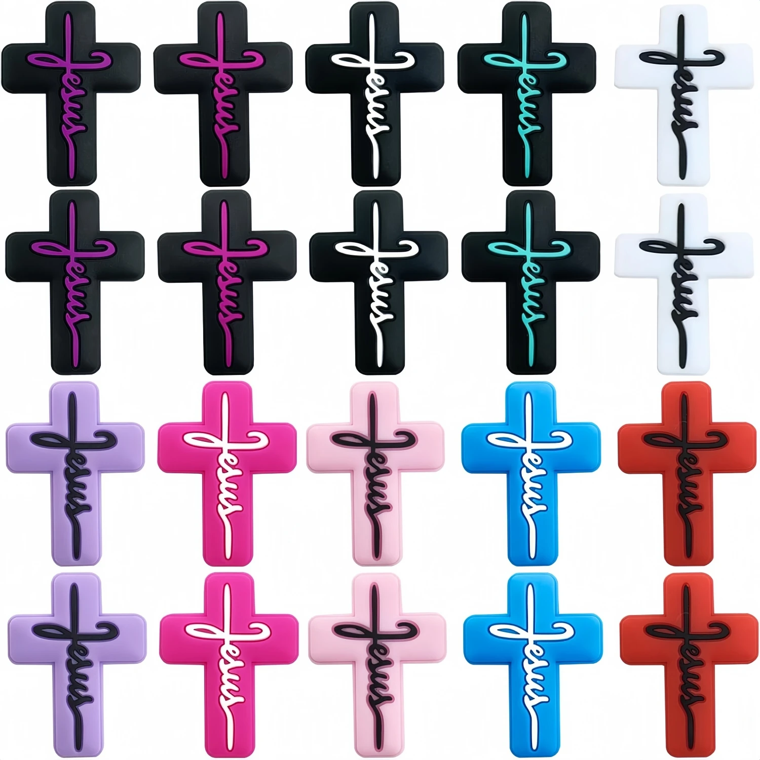 5/10/20PCS Pen Silicone Focus Cross Focus Silicone Beads Charm Keychain Making Kit Various Shapes of Beaded Pen Silicone Beads (