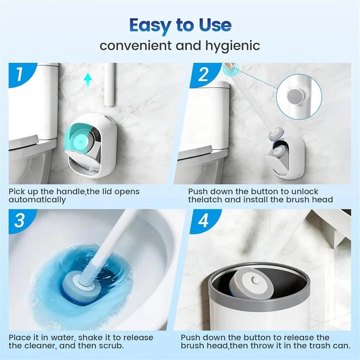PROFESSIONAL USE Disposable Toilet Brush,Toilet Brush 36PCS,Wall Mounted Toilet Bowl Brush,Toilet Brush for Hygienic Bathroom Ma